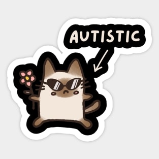 Autistic Cat (Dark) Sticker